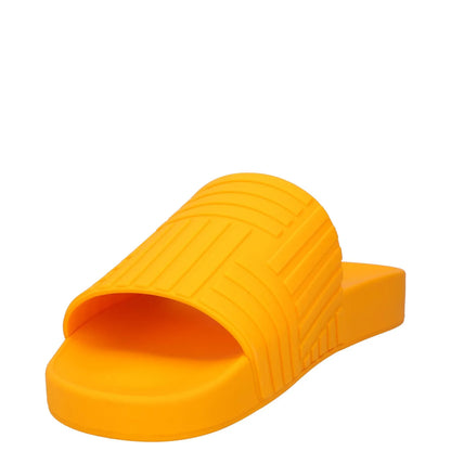BOTTEGA VENETA Womens Slides Flat Rubber Geometric Print Orange UK 7 RRP 300 — View 3