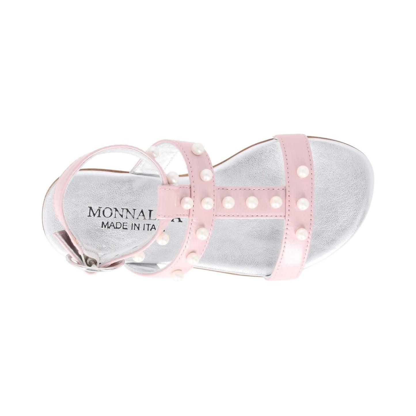 MONNA LISA Kids Sandals Pink Sandalo Con Perle Laminat Leather 28 RRP 205 — View 7