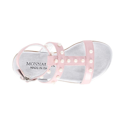 MONNA LISA Kids Sandals Pink Sandalo Con Perle Laminat Leather 28 RRP 205 — View 7
