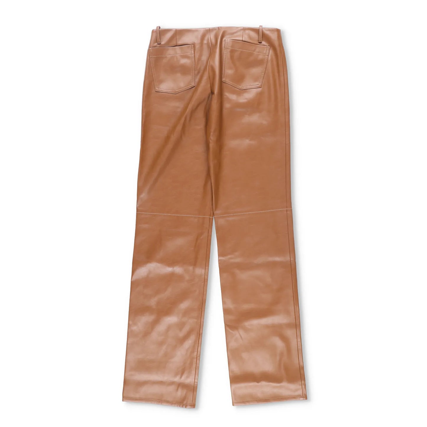 AYA MUSE Womens Cida Pants Straight Leg Low Waist Camel Wide Trousers L RRP 810 — View 5