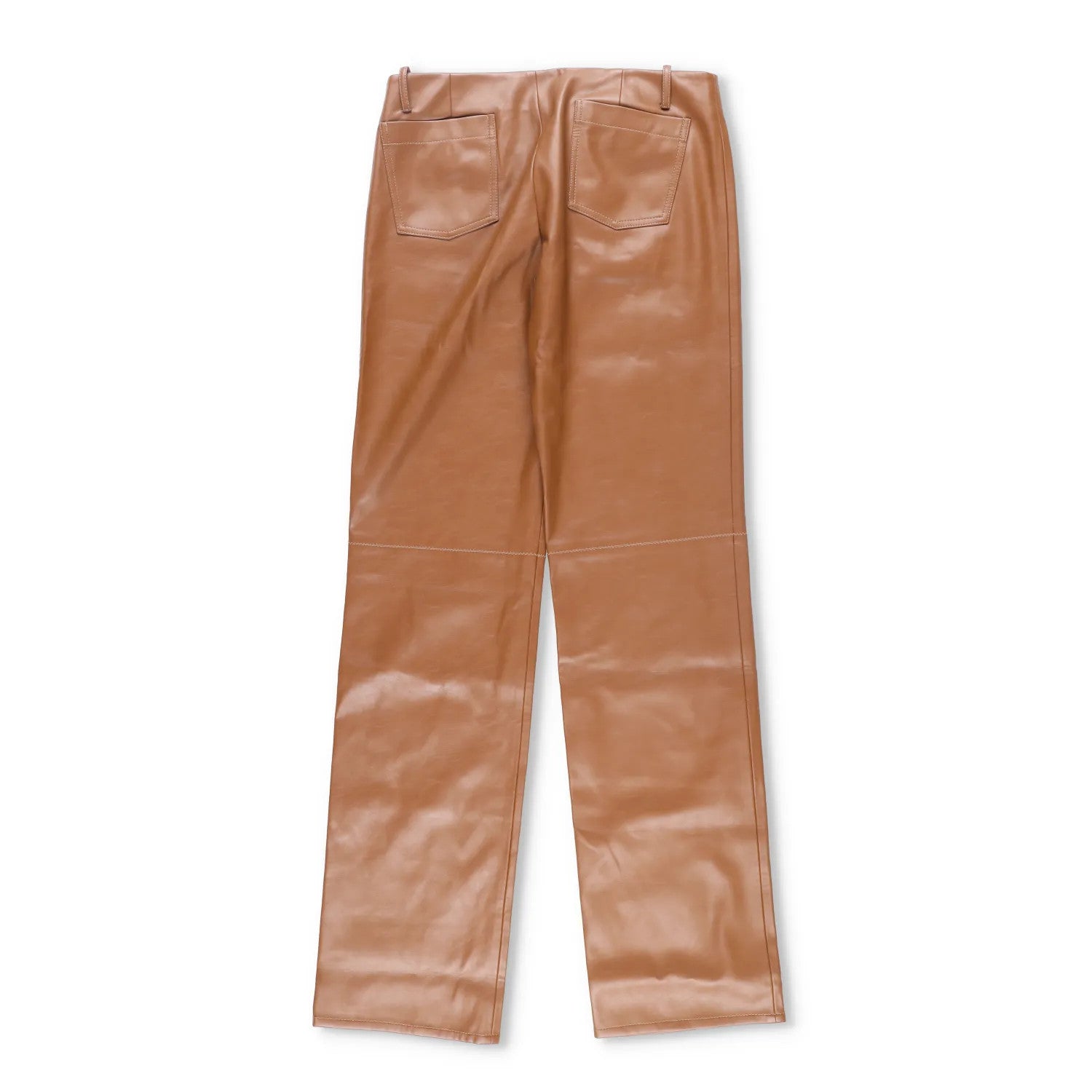 AYA MUSE Womens Cida Pants Straight Leg Low Waist Camel Wide Trousers L RRP 810 — View 5