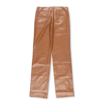 AYA MUSE Womens Cida Pants Straight Leg Low Waist Camel Wide Trousers L RRP 810 — View 5