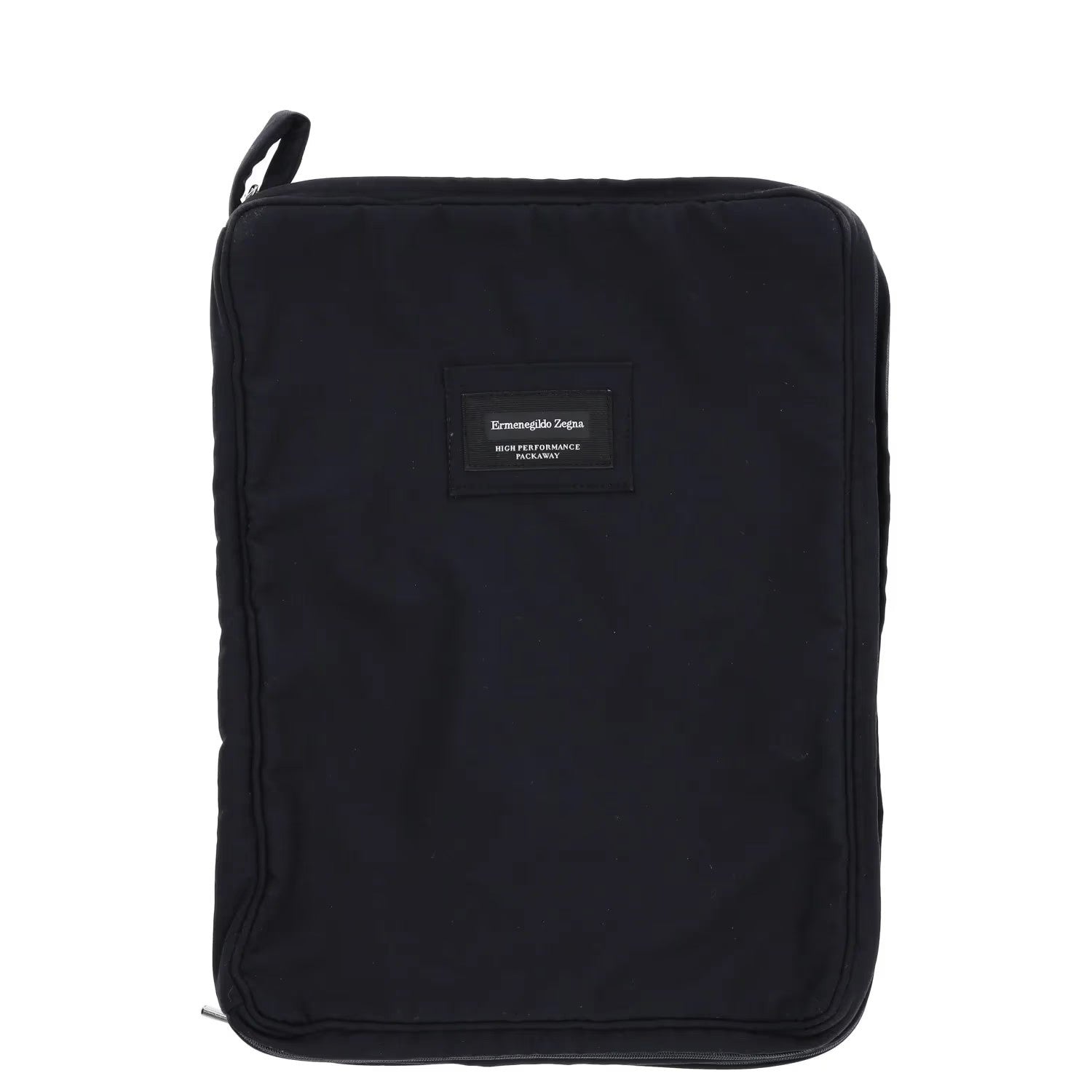 ZEGNA Mens Packaway Bagpack Navy Blue Rayon Front Logo Handle Size M RRP 245
