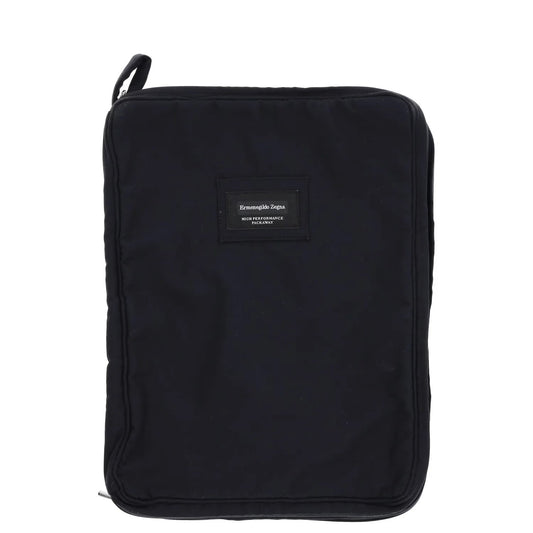ZEGNA Mens Packaway Bagpack Navy Blue Rayon Front Logo Handle Size M RRP 245