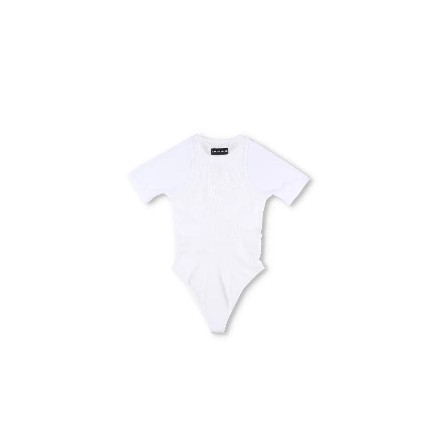MARINE SERRE Womens Organic Cotton Bodysuit One-Piece White Size M RRP 260 — View 6