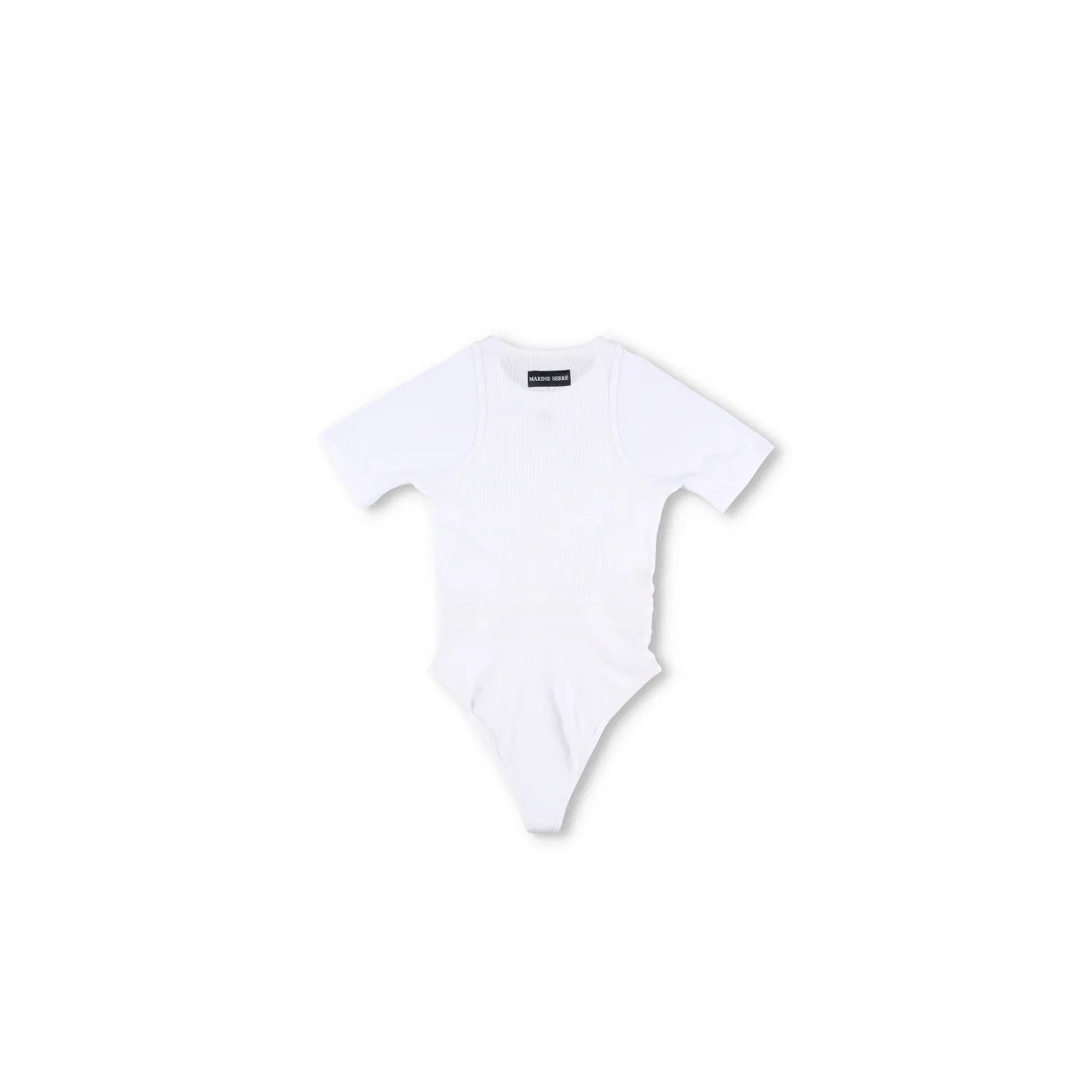 MARINE SERRE Womens Organic Cotton Bodysuit One-Piece White Size M RRP 260 — View 6