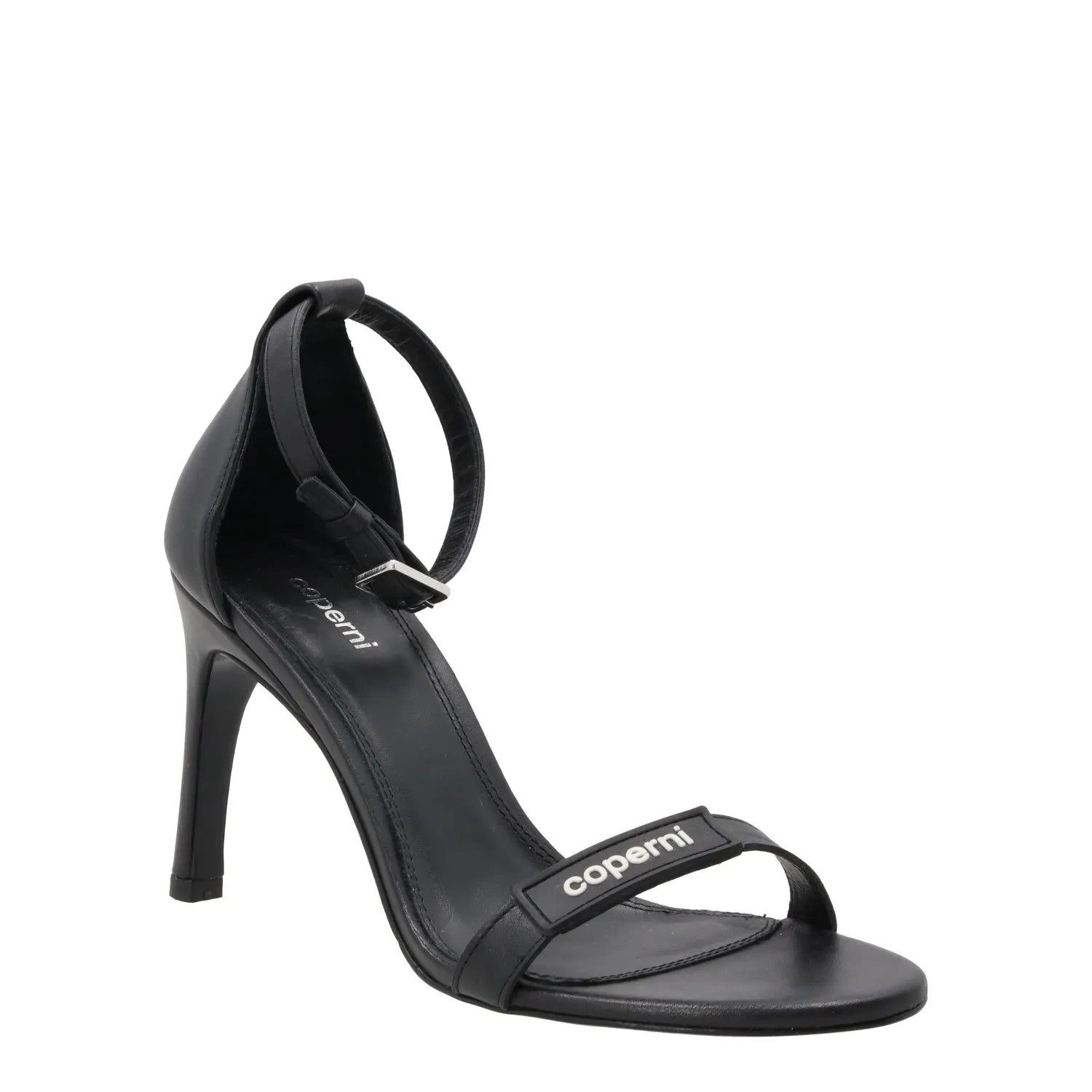 COPERNI Womens Skinny Strap Logo Sandals Leather Formal Heeled Black EU41 RRP450 — View 2