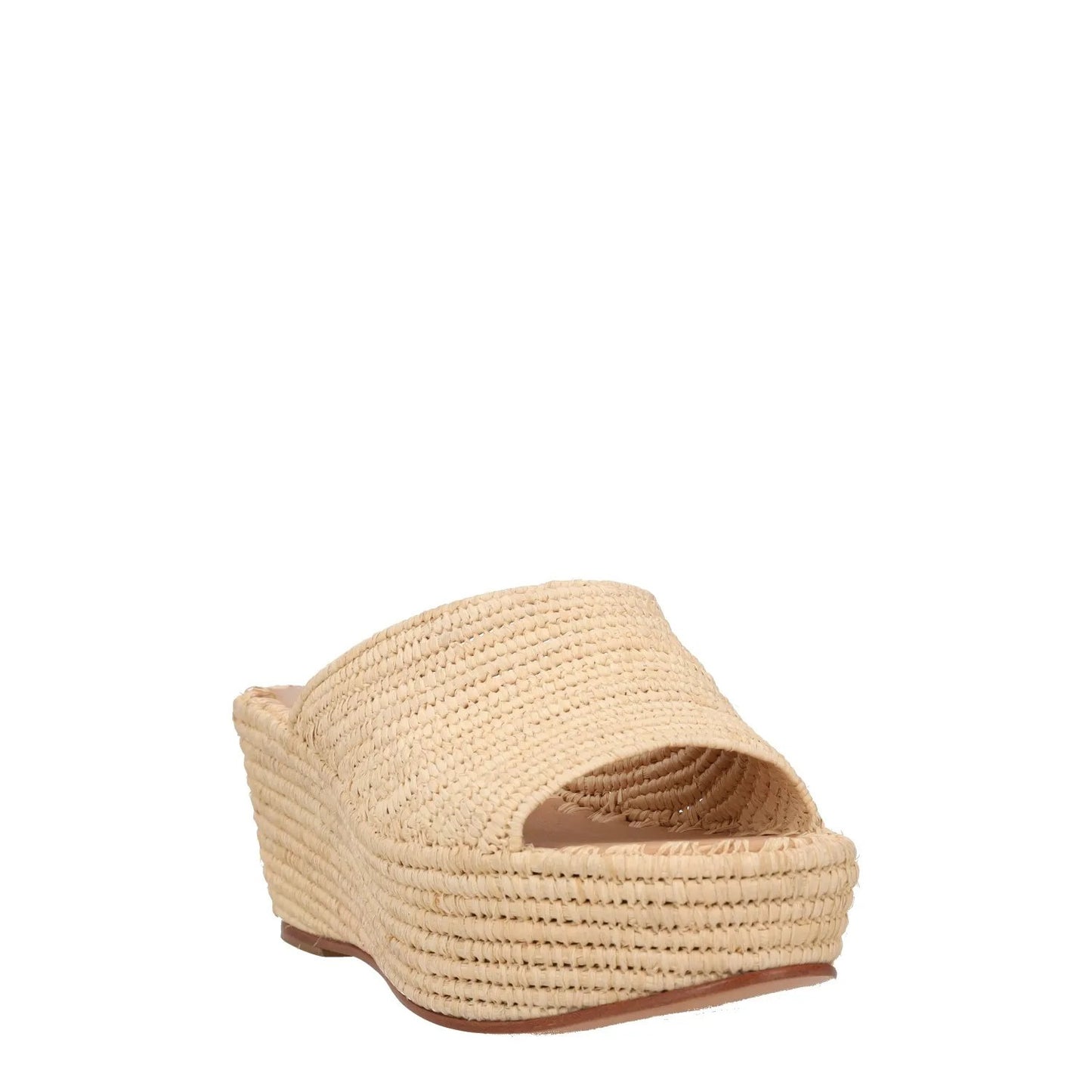 CARRIE FORBES Womens Wedge Heeled Sandals Beige Leather Open Toe UK 7 RRP 418 — View 2
