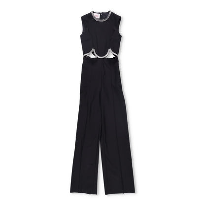 VALENTINO GARAVANI Womens Jumpsuit Embroidered One-Piece Black Size 38 RRP 5690