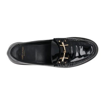 SAINT LAURENT Womens Loafers Black Patent Leather Tassel Flats UK 6 RRP 785 — View 7