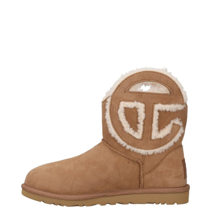 UGG X TELFAR Womens Ankle Boots Brown Leather Shearling Pull On UK 4 RRP 250 — View 4