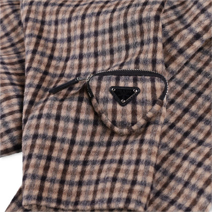 PRADA Womens Blouse V-Neck Long Sleece Check Pattern Brown Size 42 RRP 2830 — View 7