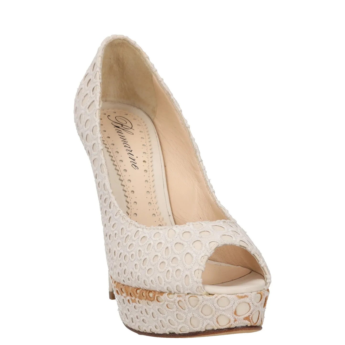 BLUMARINE Womens Platform Heels Beige Cut Out Peep Toe Stiletto UK 4 RRP 150 — View 2