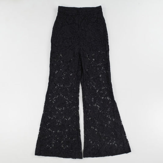 ZIMMERMANN Womens Matchmaker Lace Wide Leg Trousers Black High Rise XS RRP 550