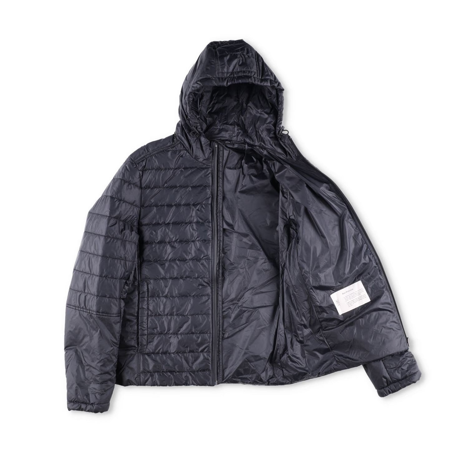 CANALI Mens Quilted Nylon Jacket Black Hooded Stand Up Collar Zip RRP 500 — View 5
