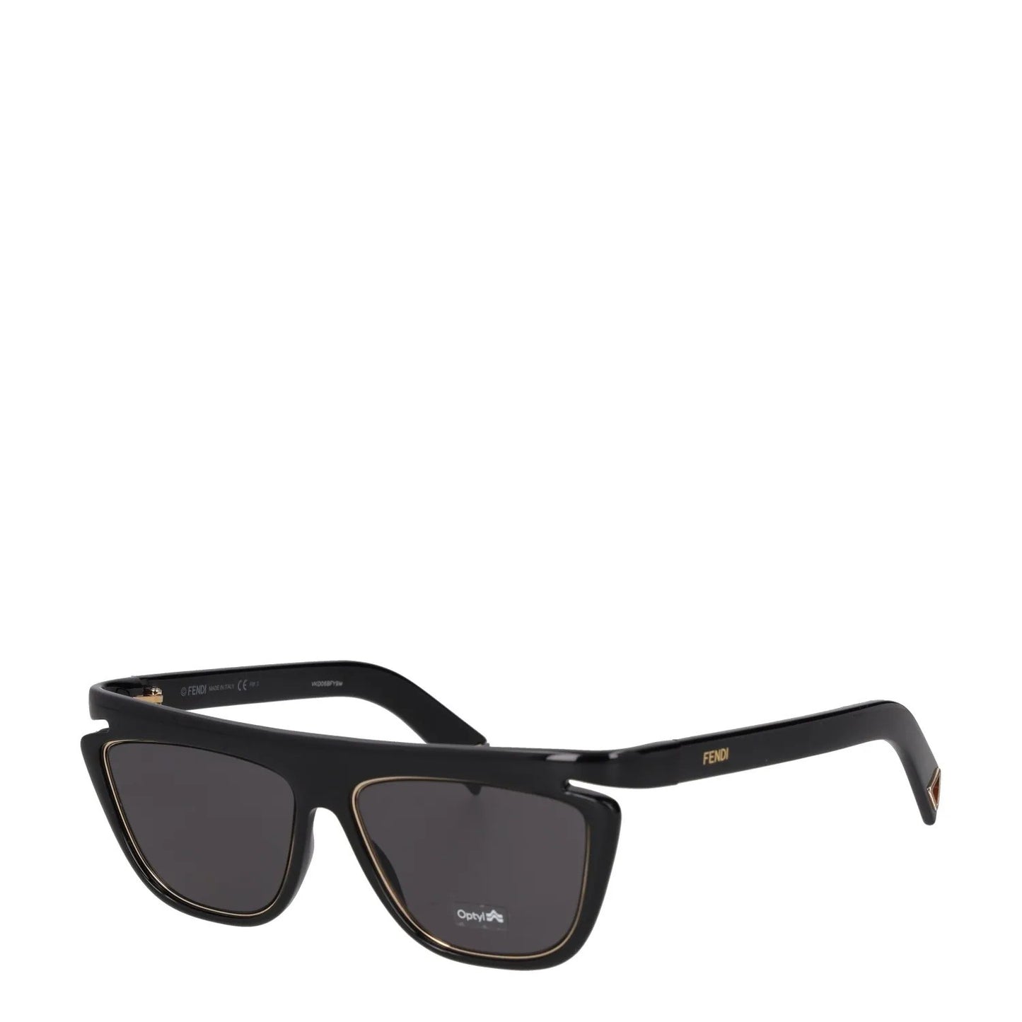 FENDI Womens Square Sunglasses Black Acrylic Frame and Lens One Size RRP 400 — View 2