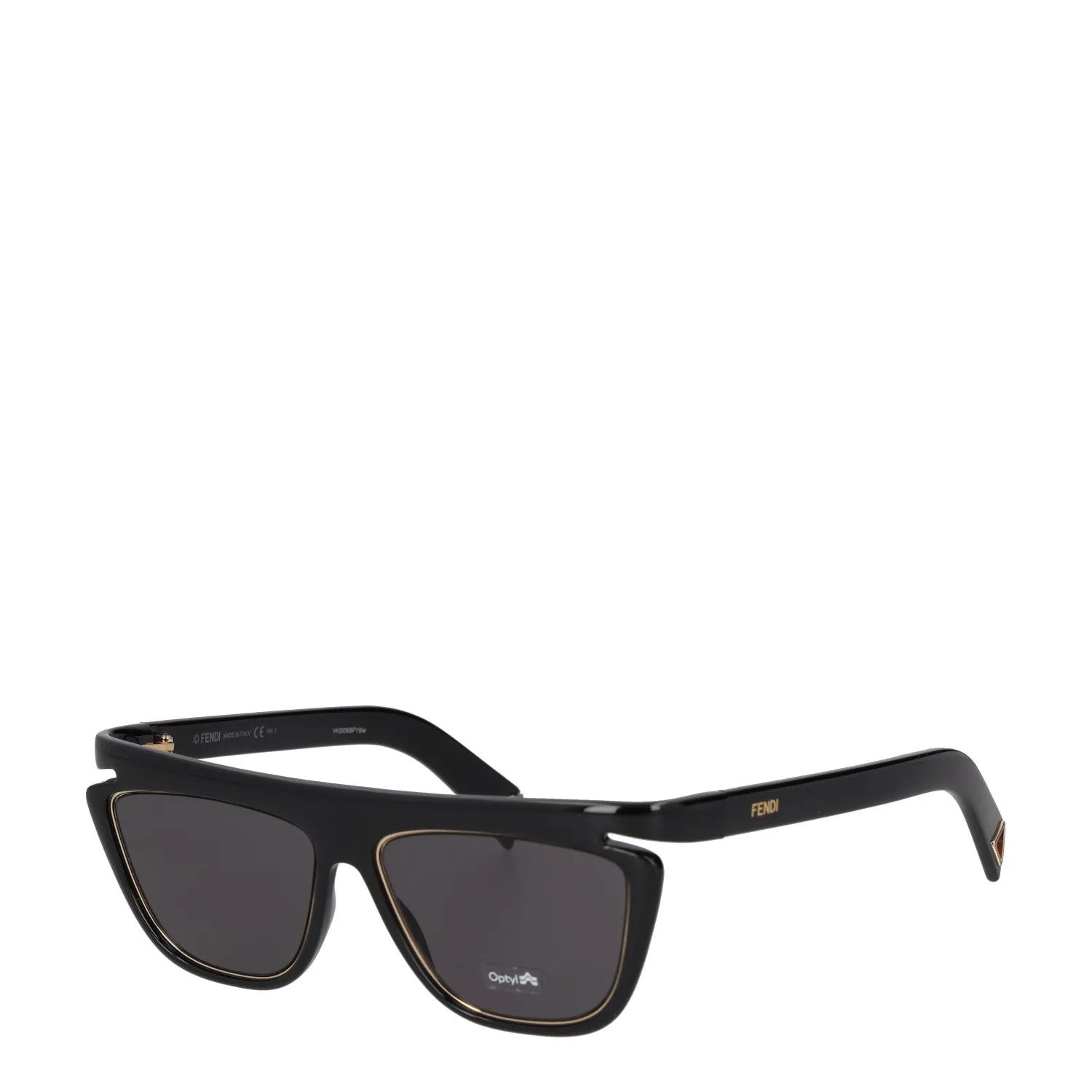 FENDI Womens Square Sunglasses Black Acrylic Frame and Lens One Size RRP 400 — View 2