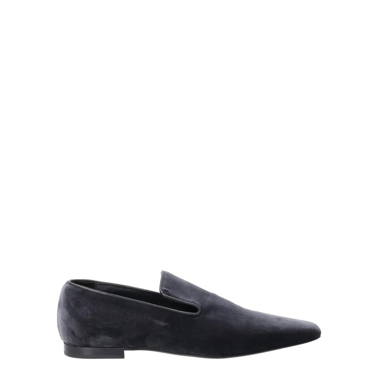 TOTEME Womens Grey Velvet Flat Loafer Slip On Leather Insole EU 38 RRP 490
