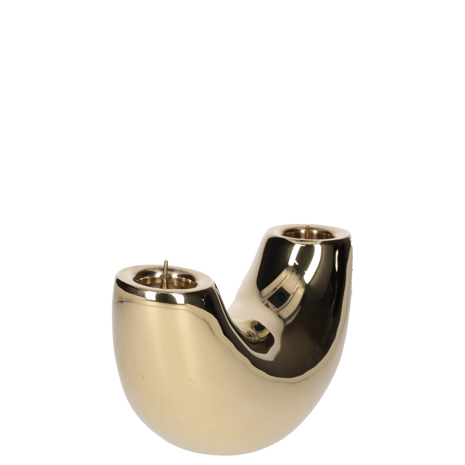 DINOSAUR DESIGNS Brass Horn Candlestick Metallic Glossy Finish Home Decor RRP32 — View 7