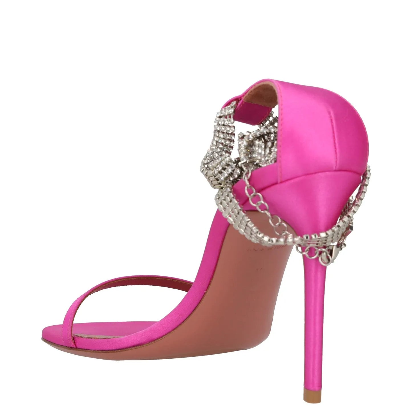 AMINA MUADDI Womens Heels Stiletto Pink Leather Rhinestone Strap UK 4 RRP 550 — View 5