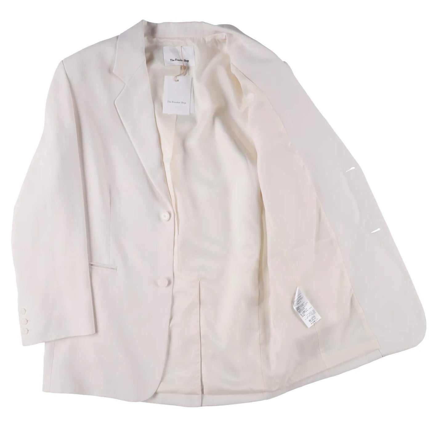 FRANKIE SHOP Womens Aiden Single Breasted Blazer Linen White Size S RRP 350 — View 8