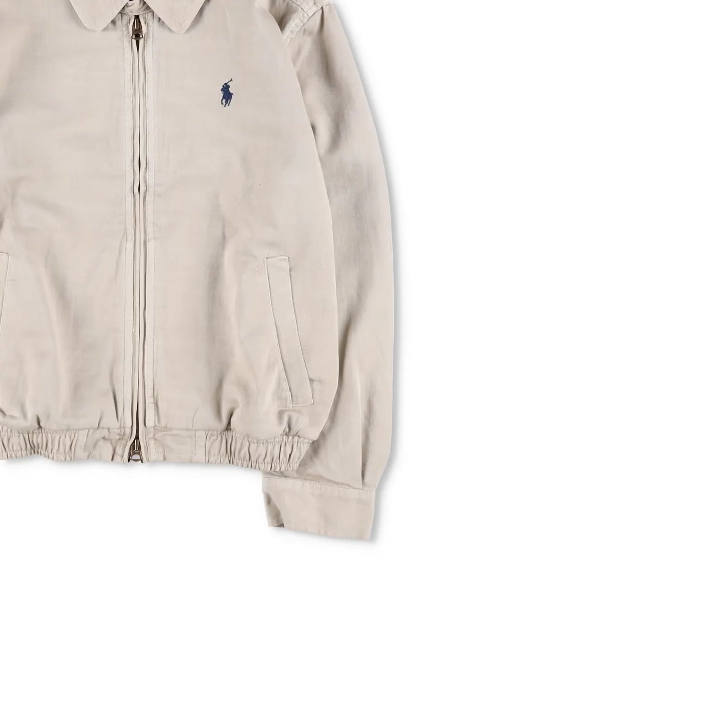 POLO Mens Jacket Cotton Blend Windbreaker Beige Collared Logo Size S RRP 275 — View 4