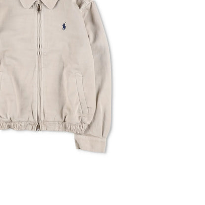 POLO Mens Jacket Cotton Blend Windbreaker Beige Collared Logo Size S RRP 275 — View 4