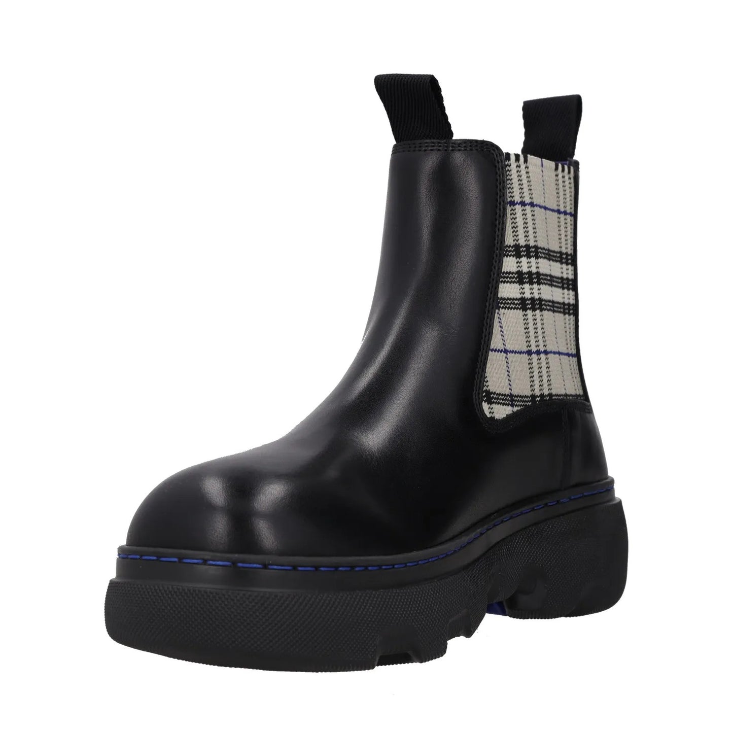 BURBERRY Womens Burb Creeper Chelsea Boot Flat Check Pattern Black UK5 RRP 828 — View 3
