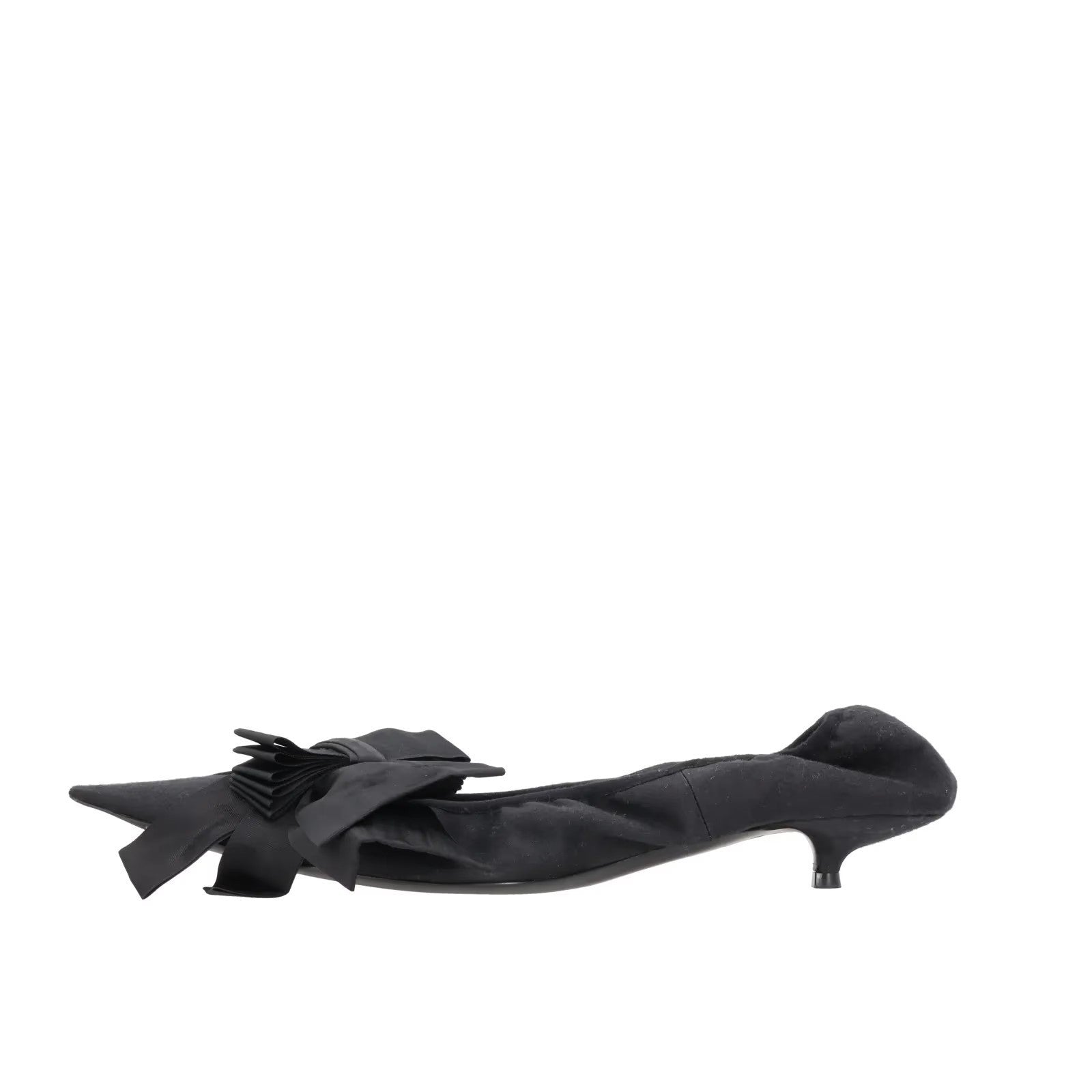 BALENCIAGA Womens Louis XV Pump 25 Black Leather Flats Satin Bow UK 7 RRP 682 — View 4