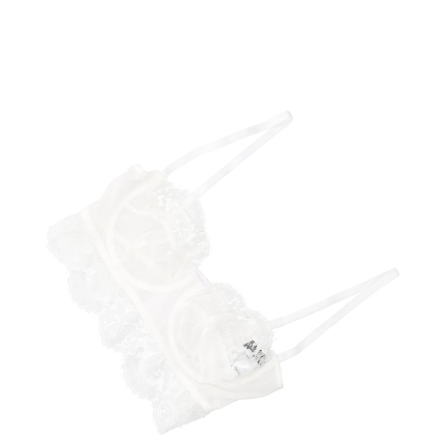 DOLCE&GABBANA Women Bra Balconette Underwire Chantilly Lace Silk White XL RRP386 — View 4
