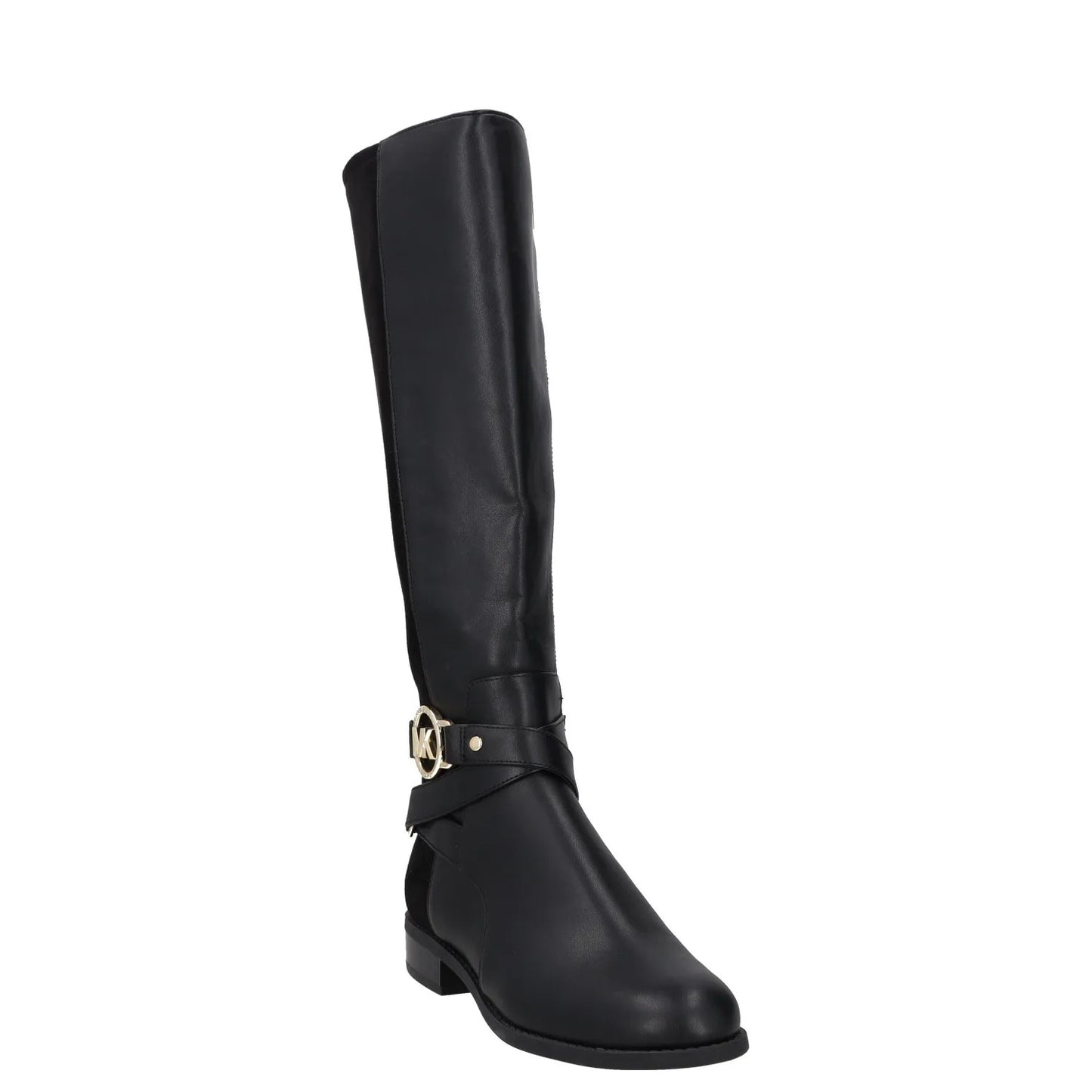 MICHAEL KORS Womens Knee High Boots Black Leather Gold Detail UK 2 RRP 150 — View 2