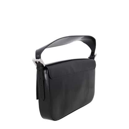 BY FAR Womens Manu Shoulder Bag Semi Patent Leather Black Silver OS RRP 410 — View 3