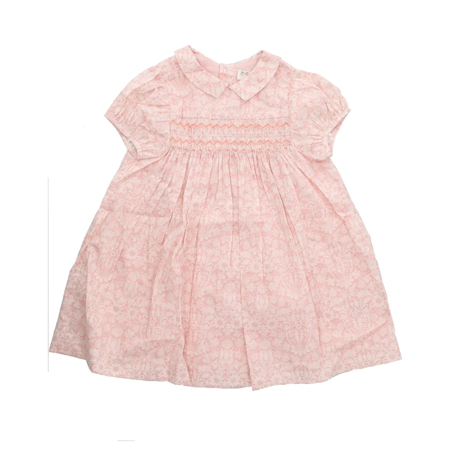 BONPOINT Baby Girl Robe Smockee Joyeuse Dress Pink Midi Floral 36 Months RRP 173 — View 2