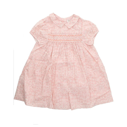 BONPOINT Baby Girl Robe Smockee Joyeuse Dress Pink Midi Floral 36 Months RRP 173 — View 2