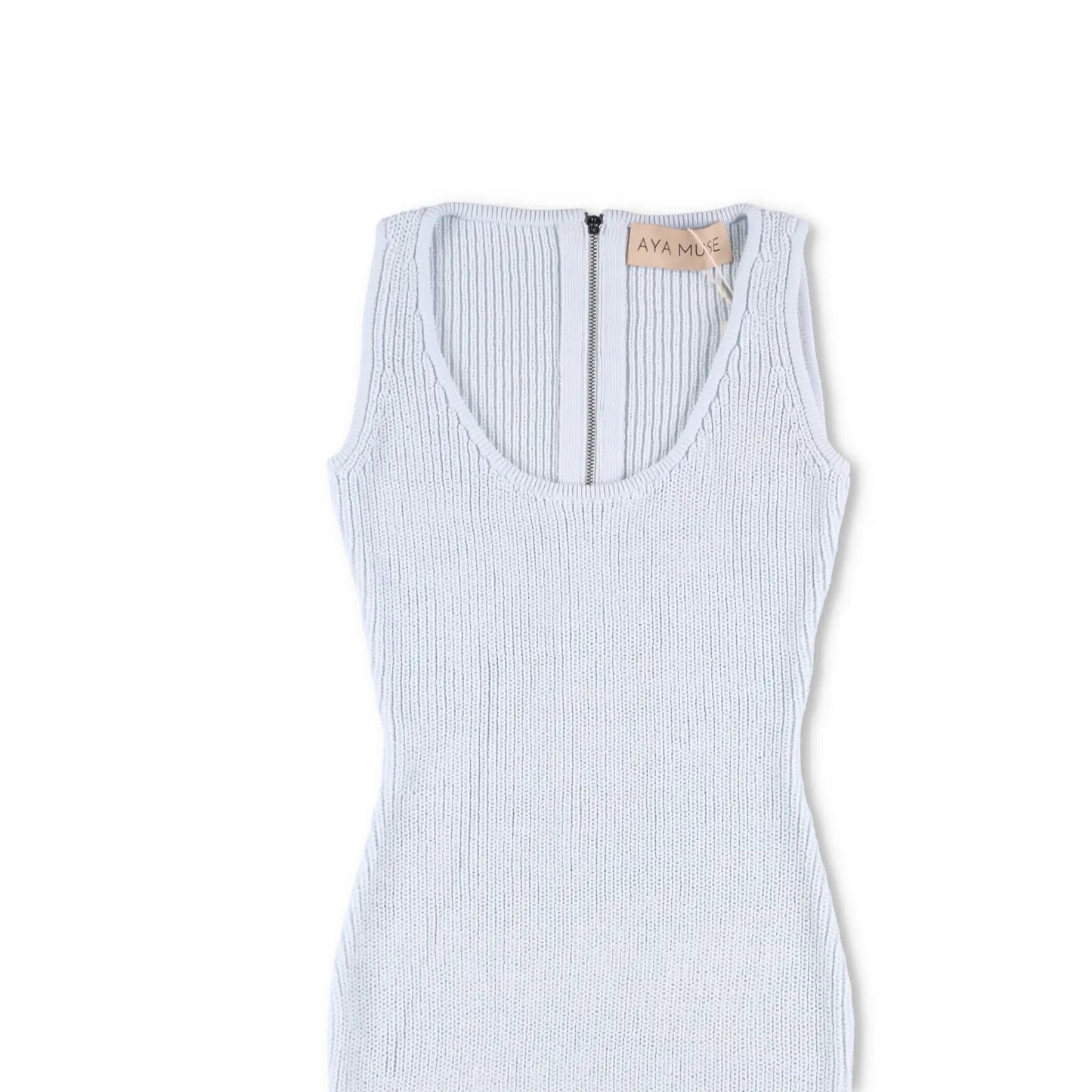AYA MUSE Womens Belu Dress Mini Scoop Neck Sky Melt Blue Sleeveless L RRP 605 — View 2