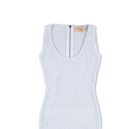 AYA MUSE Womens Belu Dress Mini Scoop Neck Sky Melt Blue Sleeveless L RRP 605 — View 2