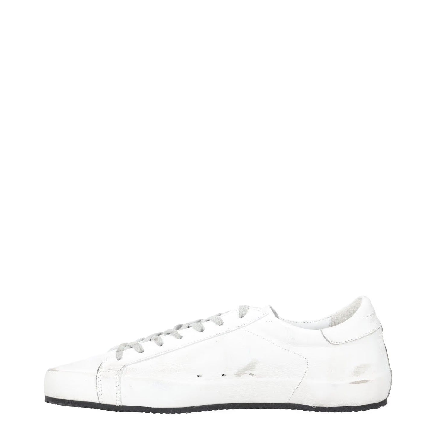 GOLDEN GOOSE Mens Trainers White Black Leather Low Top Lace Up UK 12 RRP 485 — View 4
