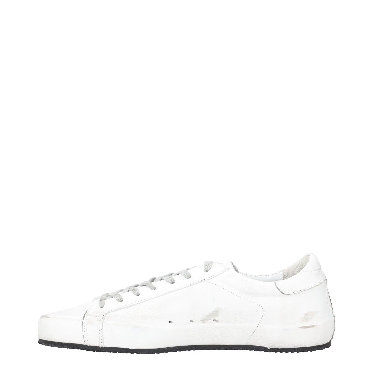 GOLDEN GOOSE Mens Trainers White Black Leather Low Top Lace Up UK 12 RRP 485 — View 4