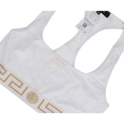 VERSACE Womens Bra Soft Cup Square Neck Topeka White Greek Racerback 2 RRP 75 — View 6