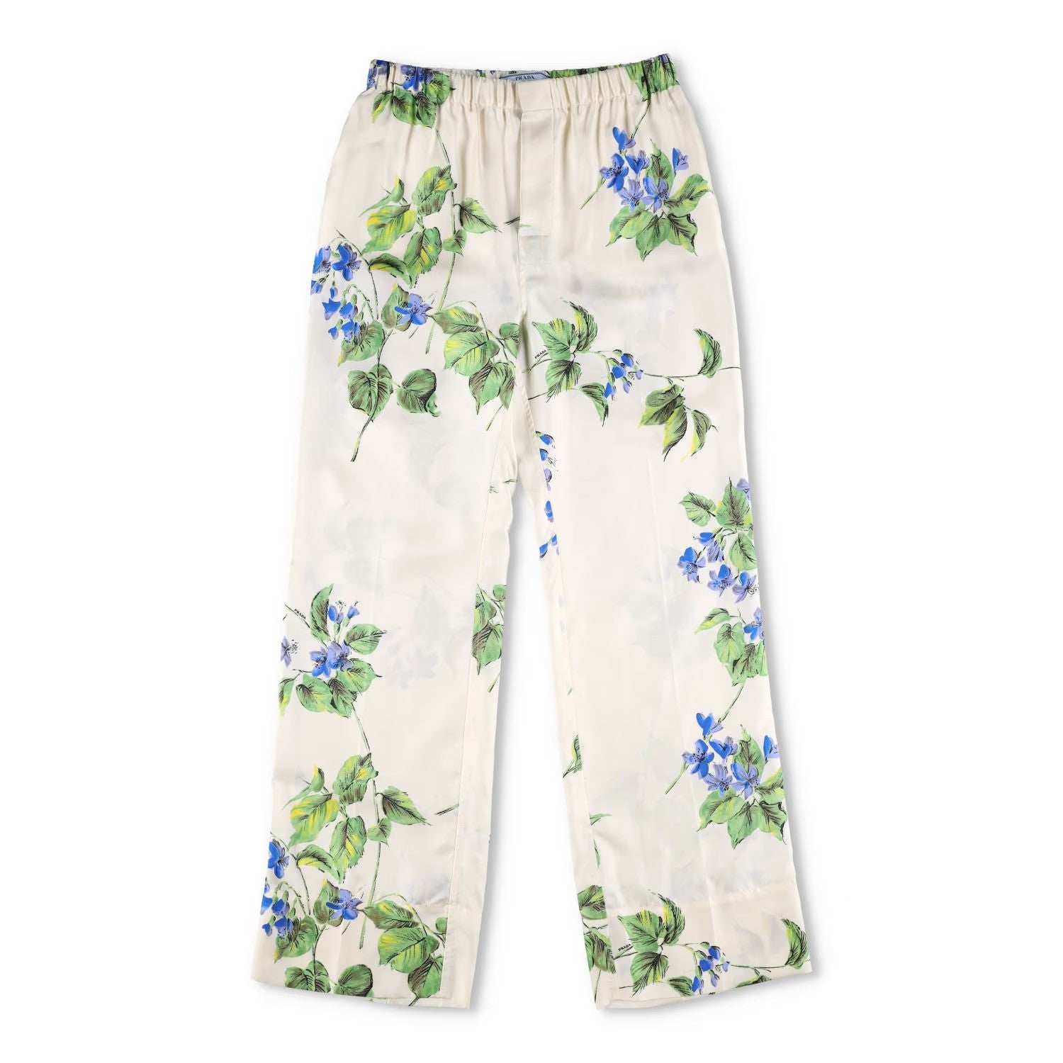 PRADA Womens Flared Trousers High Rise Floral Print Multicoloured 38 RRP 1520