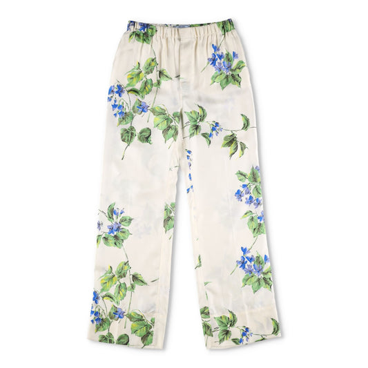 PRADA Womens Flared Trousers High Rise Floral Print Multicoloured 38 RRP 1520