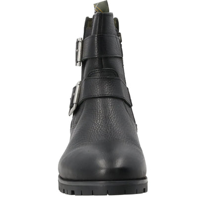 BARBOUR Womens Marina Ankle Boots Leather Black Two Silver Buckles UK 4 RRP 140 — View 3
