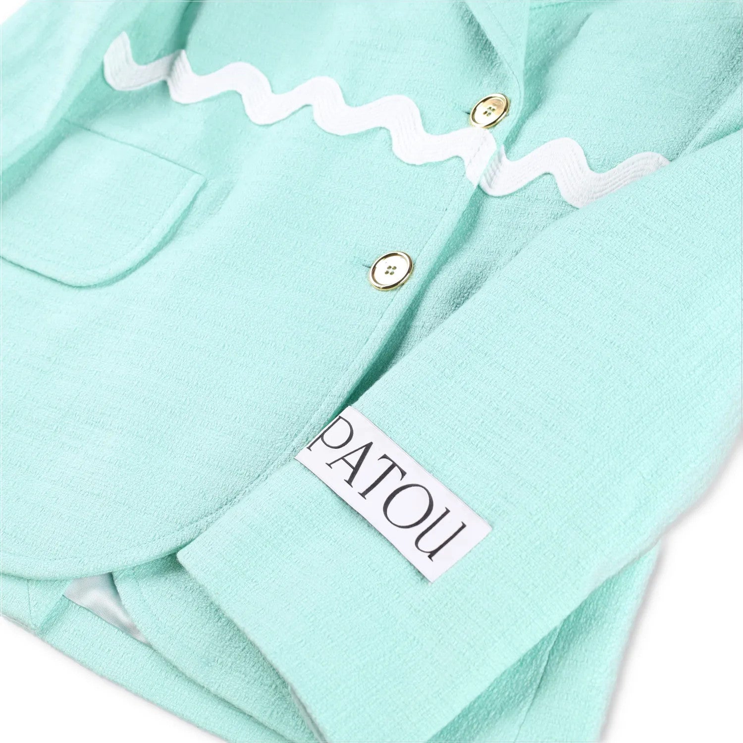PATOU Womens Contrasted Braid Fitted J Blazer Jacket Green 2 Button 42 RRP 1100 — View 4