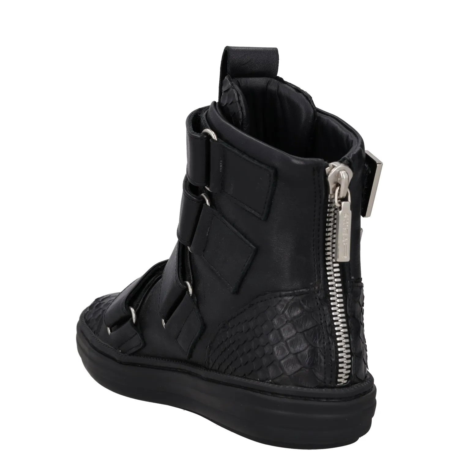 SWEAR Mens Trainers Black Leather High Top Strappy Sneakers UK 6 RRP 250 — View 5
