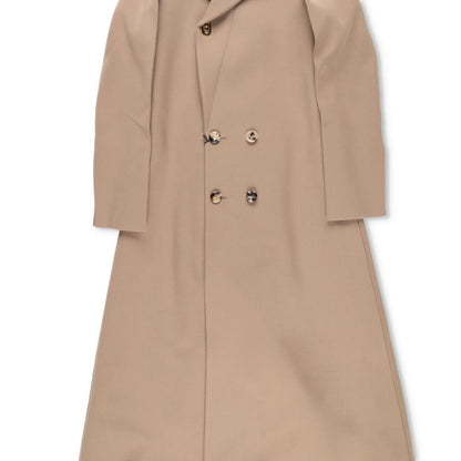 BOTTEGA VENETA Womens Long Beige Wool Coat Double Breasted Size 40 RRP 3500 — View 4
