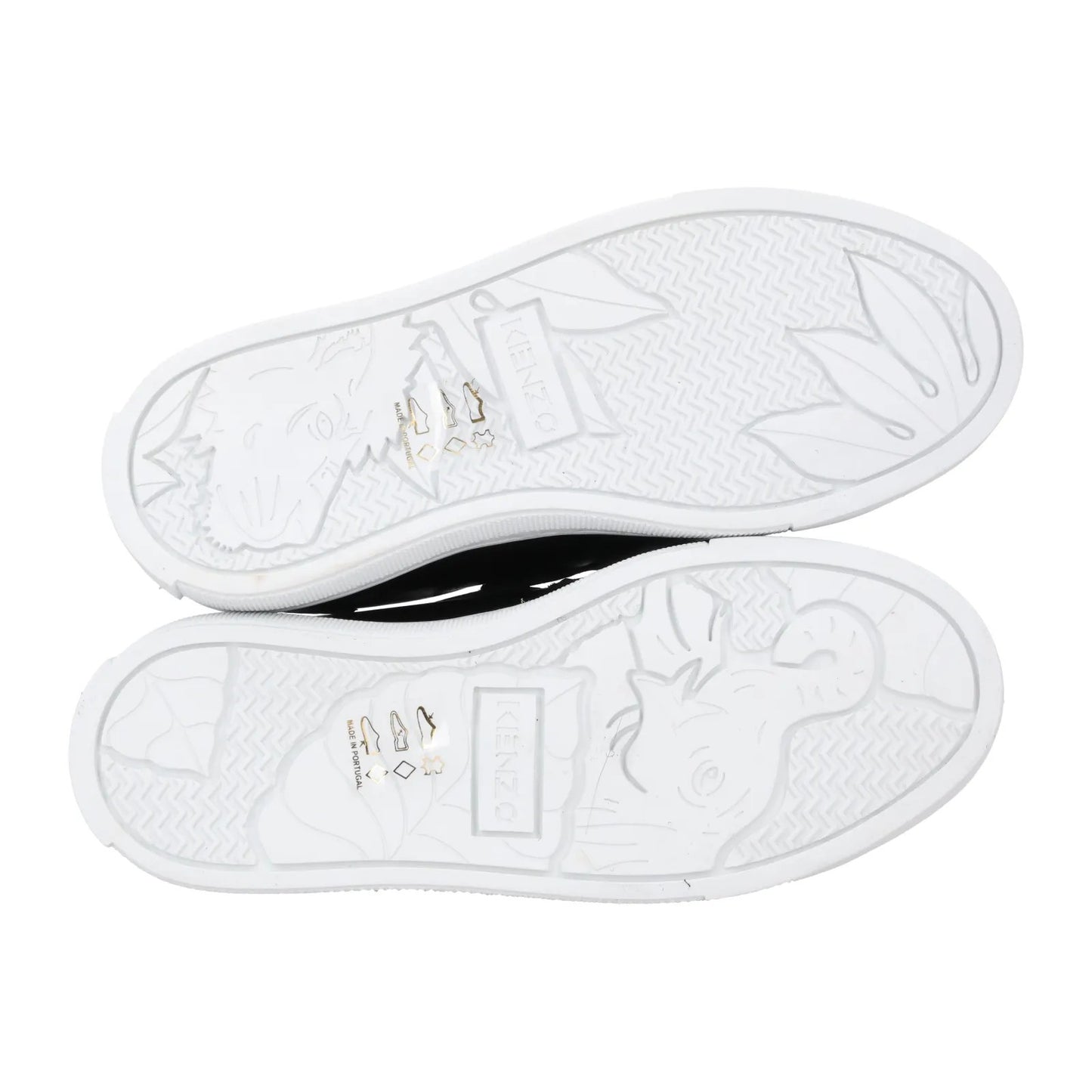 KENZO Kids Leather Basket Leather Low Top Black Slip On Sneakers UK C1 RRP 255 — View 8