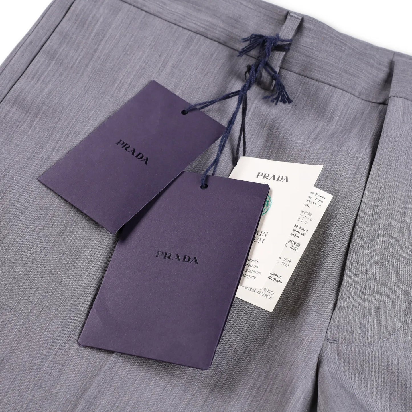 PRADA Mens Mohair Seta Suit Tailored Trousers Grey Dress Pants Size 46 RRP 1532 — View 5