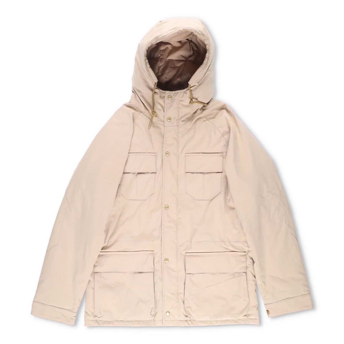 HOLUBAR Mens Parka Coat Cotton Nylon Polyester Blend Mid Length Beige L-4 RRP500