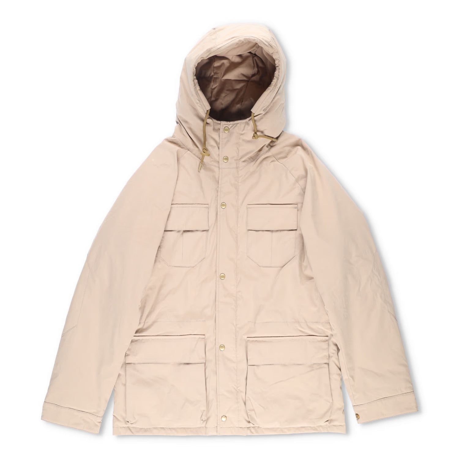 HOLUBAR Mens Parka Coat Cotton Nylon Polyester Blend Mid Length Beige L-4 RRP500