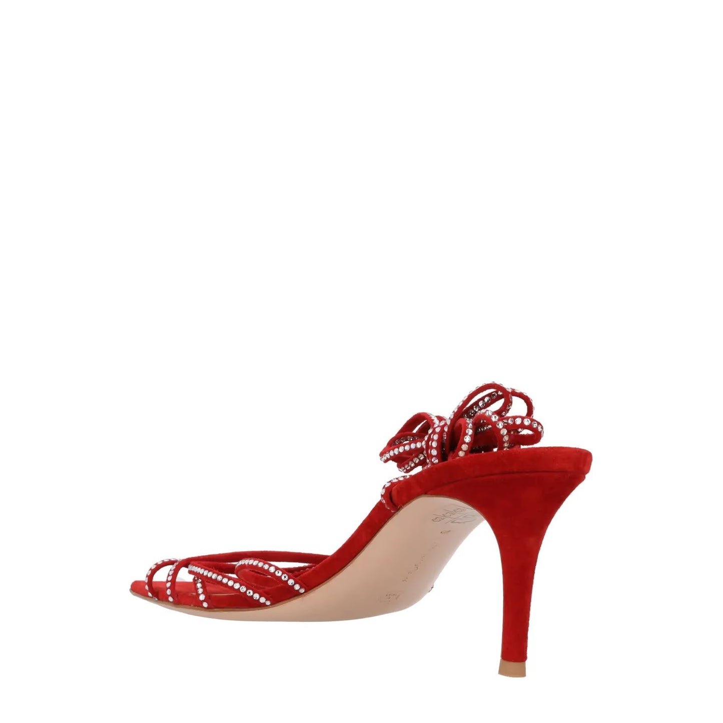 GIANVITO ROSSI Womens Red Stiletto Sandal Leather Strappy Square Toe UK7 RRP1099 — View 5